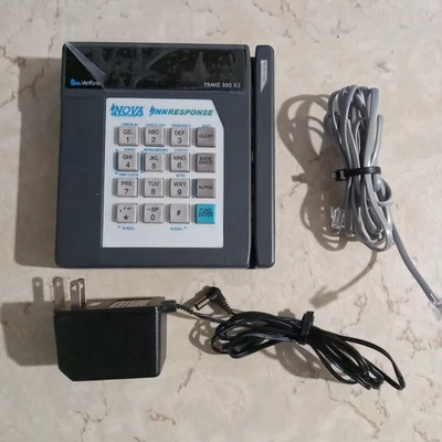 VeriFone Tranz 330 Credit Card Terminal With Ac Adapter and Ethernet  - Image 1 of 4