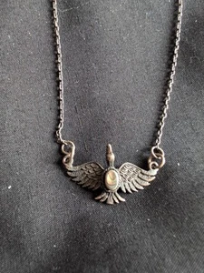 925 Silver Chain And Abelone Bird Necklace. 42 CMS. - Picture 1 of 4