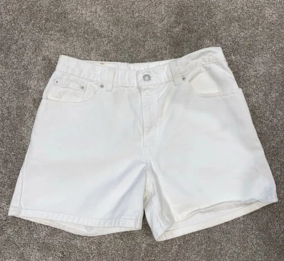 Винтажные белые джинсовые шорты Levi's размер Junior 11 Summer богемное 1998 сделано в США - Изображение 1 из 4
