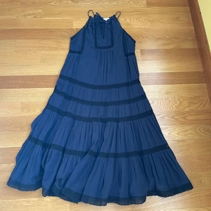 Rebecca Taylor Maxi Dress Womens Size 0 Tiered Navy Summer Casual Small - Picture 1 of 9