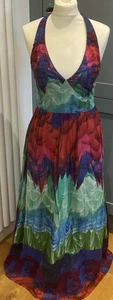 COAST Stunning Summer Evening /Holiday Halter neck Maxi Cotton Sun Dress Size 8 - Picture 1 of 14
