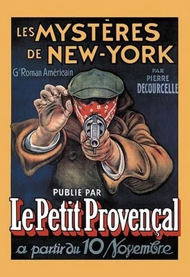 Les Mysteres de New York French Silent Movie Poster Charles Tichon Art Print - Image 1 of 2