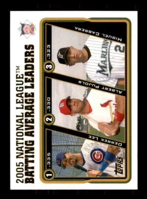 2005 Baseball Topps U&H Lee/Pujols/Cabrera  Cubs/Cardinals/Marlins #UH142 NL AVE - Image 1 of 2