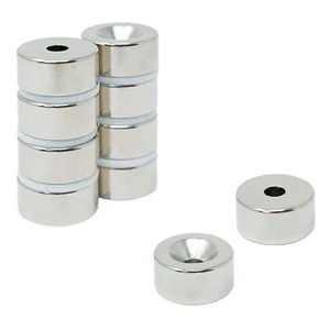 Imanes avellanados de neodimio N42 - 20 mm de diámetro x 10 mm de espesor x 5,2 mm - 11 kg de tracción - Imagen 1 de 7