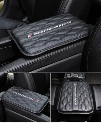 Funda de almohadilla para reposabrazos de coche consola central automática alfombrilla de cojín negra para BMW Performance Foto 1 de 3