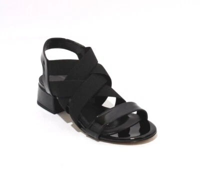 Sandalia Isabelle 391 charol negro elástico punta abierta tacón 36.5 / EE. UU. 6.5 Foto 1 de 4