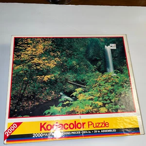 Kodacolor Puzzle 2000 Forest Stream Waterfall Factory Sealed Interlock Pieces - Picture 1 of 4