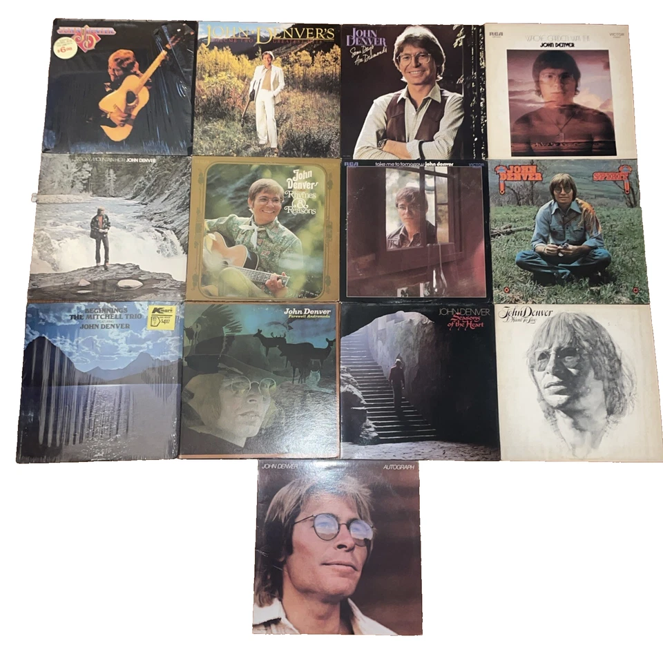 Lot of 13 John Denver LP Albums Vinyl Rocky Mountain High, Spirit, Rhyme&Reason - Image 1 of 4