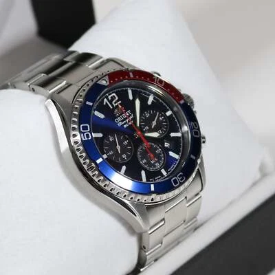 Orient Sports Mako Solar Blue Dial Men's Stainless Steel Watch RA-TX0201B10B - Image 1 of 4