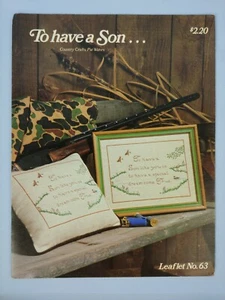 Country Crafts Pat Waters To Have A Son Cross Stitch Leaflet No 63 Vintage 1980 - Picture 1 of 9