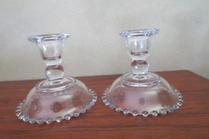 2 Imperial Glass Candlewick 3 inch Single Light Candleholder 400/80 - Picture 1 of 4