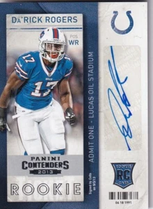 2013 Panini Contenders #127A Da'Rick Rogers AUTO RC/(no football in photo) - Picture 1 of 2