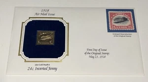 US Scott #C3 "Inverted Jenny" Gold replica FDC - Picture 1 of 3