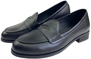 Men's Vintage Penny Loafers Leather Dress Shoes Belgian Slip-On Formal Prom Flat - Picture 1 of 16