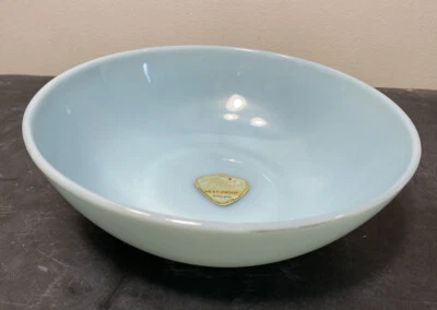 Vintage Fire King By Anchor  Oven Ware Turquoise Blue Delphite Bowl Made in USA - Image 1 of 4