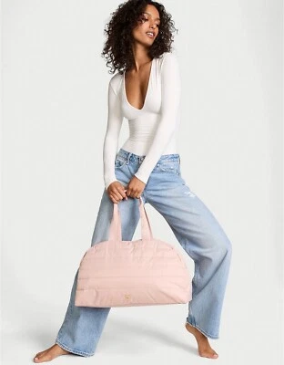 Victoria's Victoria Secret PINK QUILTED Duffle VS Overnight TOTE Handbag BAG - Image 1 of 2