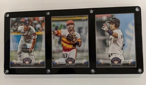 HOUSTON ASTROS 3 CARD PLAQUE JUSTIN VERLANDER JOSE ALTUVE ALEX BREGMAN - Picture 1 of 1