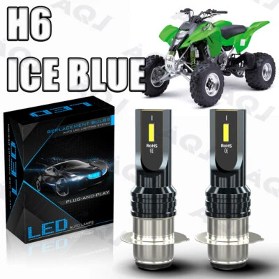 For Kawasaki ATV KFX400 03-06 KFX450R 08-2014 H6 Blue LED Headlight Light Bulbs Foto 1 de 4