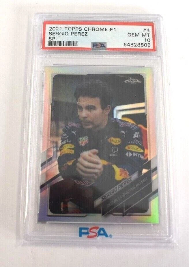 Sergio Perez Psa 10 2021 Topps Chrome Formula 1 F1 #4 Refractor SP Gem Mint - Image 1 of 4