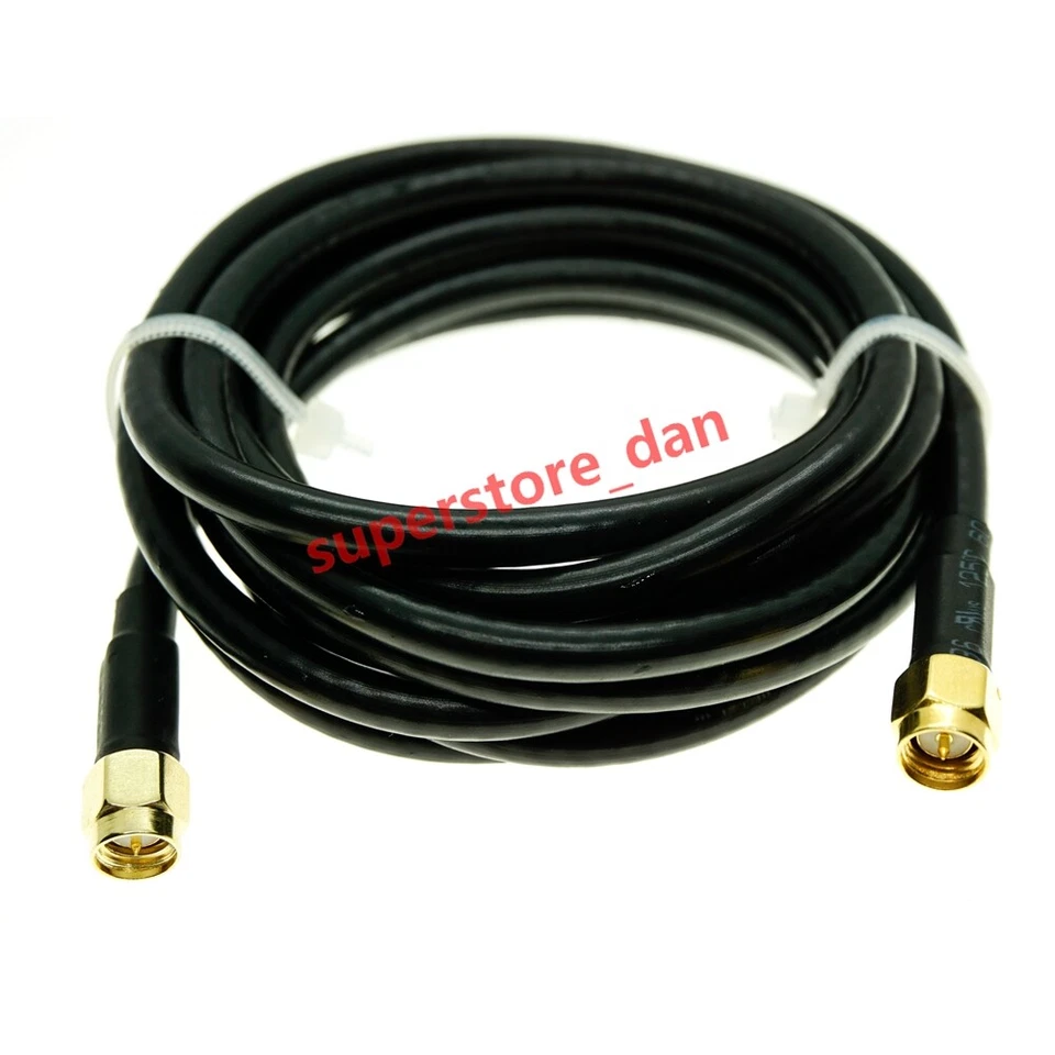 3/5/10/20M RG58 Cable SMA Male to SMA Male Plug lot Pigtail Jumper WiFi Antenna - Image 1 of 1