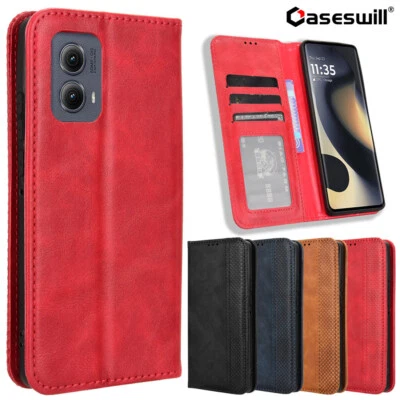 For Motorola Edge (2025) (2024) Case PU Leather Wallet Flip Stand Phone Cover - Image 1 of 4