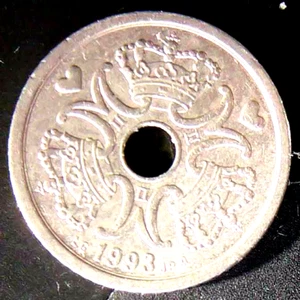 Denmark 1 Kroner 1993 Queen Margrethe II coin - Picture 1 of 2