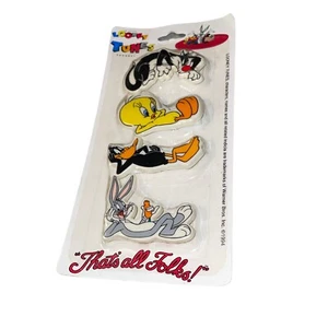 Vintage Looney Tunes Haarspangen 4er-Pack 1994, Warner Bros neu aus altem Lagerbestand Tweety Sylvester - Bild 1 von 6