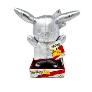 Pokemon 25th Anniversary Celebration 8" Silver Plush PIKACHU New w/ Tags Chrome - Picture 1 of 5