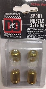 SPORT NOZZLE GOLD JET GUARD CAR WHEEL TIRE RIMS VALVES DUST STEMS AIR CAPS  - Picture 1 of 2