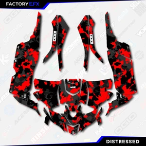 Kit de gráficos camuflaje envejecido negro y rojo para calcomanías Yamaha YXZ 1000R 2019-2024 - Imagen 1 de 2