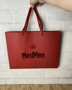 MedMen Marijuana Weed Dispensary, California, Red Paper Bag With Marijuana Leaf - Picture 1 of 7