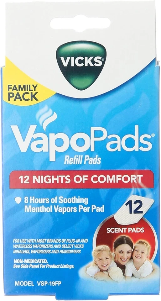 Vicks VapoPads Refill Pads VSP-19 Menthol Vapor LARGE 12 count Box! - Image 1 of 1