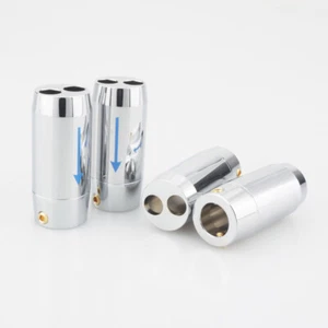 4PCS Aluminium 11mm to 2x7mm HiFi Speaker Pants Y Splitter Boots For RCA Bi-Wire - Picture 1 of 10