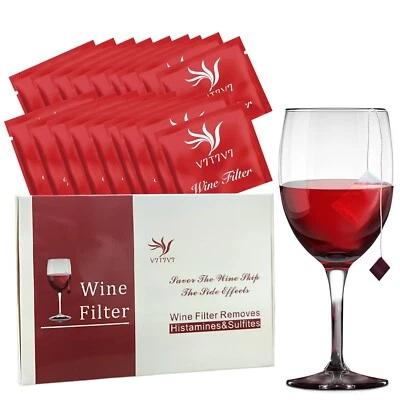 Paquete de 18 filtros de vino, purificador de vino The Wand para eliminar sulfito y... envío rápido Foto 1 de 4