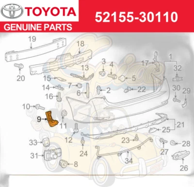 Parachoques trasero derecho derecho soporte lateral derecho OEM LEXUS GS300 GS350 GS450H 52155-30110 Foto 1 de 2