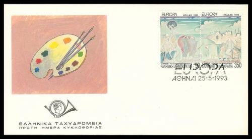 Greece. Europa cept 1993, "The benefits of Transportation" by K. Parthenis, FDC. - Image 1 of 1