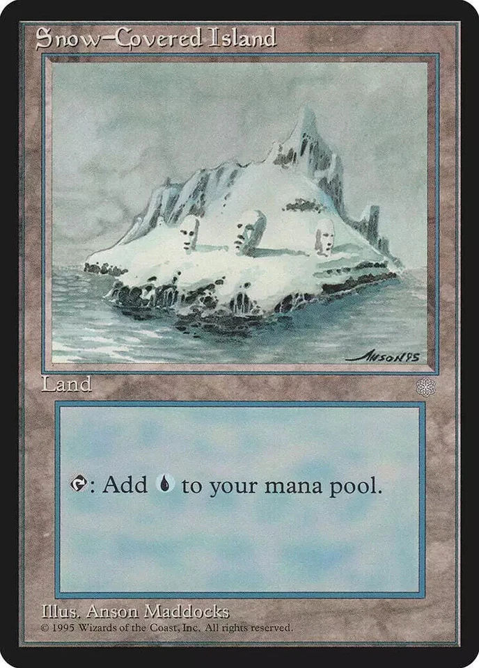 1x Snow-Covered Island Magic the Gathering MTG Ice Age MP or Better! Modern/ EDH - Image 1 of 1