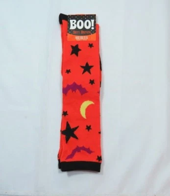 Mujer Negro Naranja Murciélagos Estrellas Luna Pantalón Calcetines Talla 9-11 Halloween Brillo B Foto 1 de 2