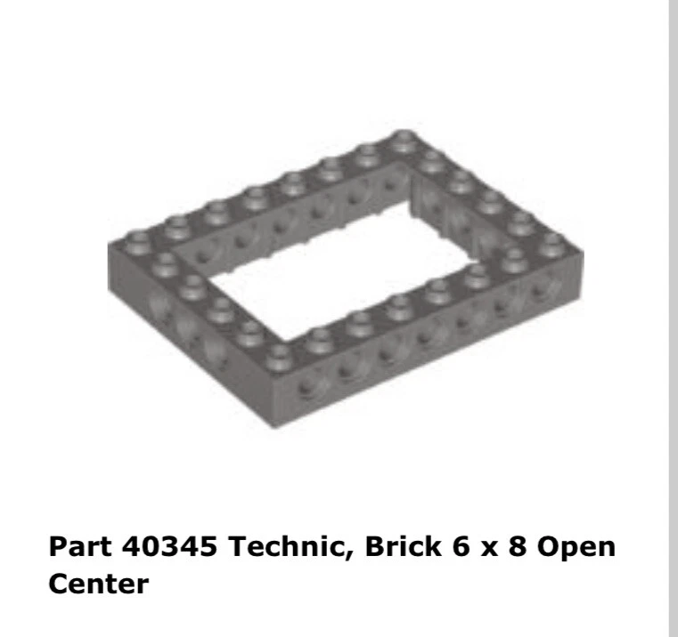 Lego 1x 40345 Dark Gray Technic, Brick 6 x 8 Open Center Star Wars 4483 - Image 1 of 1
