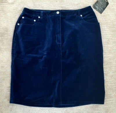 Falda recta Newport News para mujer talla 14W azul marino Jeanology azul marino terciopelo Foto 1 de 4