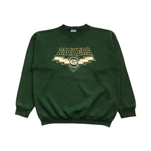 VINTAGE GREEN BAY PACKERS SWEATSHIRT LARGE L MENS CREWNECK PULLOVER LOGO 7 FAVRE - Picture 1 of 2