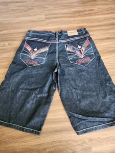 Coogi Authentic Shorts Mens W38 Black Embroidered Hip Hop Australian - Picture 1 of 12