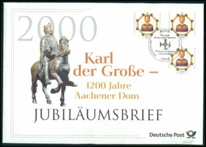 GERMAN POST ANNIVERSARY-FDC 2000 ACHAN`s DOME CHARLEMAGNE HORSE 'u700 - Picture 1 of 4