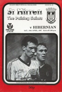 St Mirren v Hibernian Scottish Premier League 18th April 1987 - Picture 1 of 10