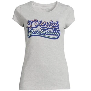 Wound Up Womens Graphic Tee XXL 19 New with Tags Gray Colorful Personality Soft - Picture 1 of 6