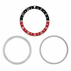 Black/red Rotating Steel Bezel, Insert, Retaining Ring For Rolex 16750, 16753