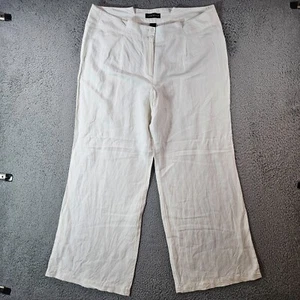 Lane Bryant Damenhose Größe 18 Leinenmischung weites Bein cremeweiß - Bild 1 von 14
