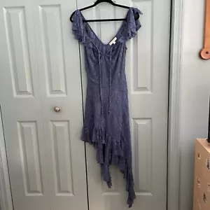 Thirty/Thirty Blue Asymmetrical Knee Length Dress Large Fairygrunge Cottagecore - Picture 1 of 10
