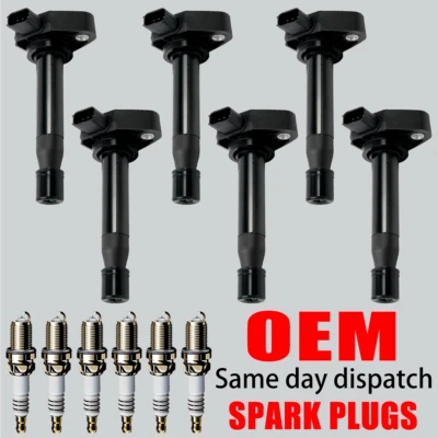 6X OEM Ignition Coil & 6 Iridium Spark plug For Honda Odyssey Accord Acura UF242 - Bild 1 von 4