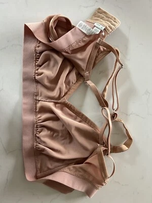 Bralette cruzado inalámbrico Aerie XL sin relleno marrón flocado terciopelo leopardo Foto 1 de 4